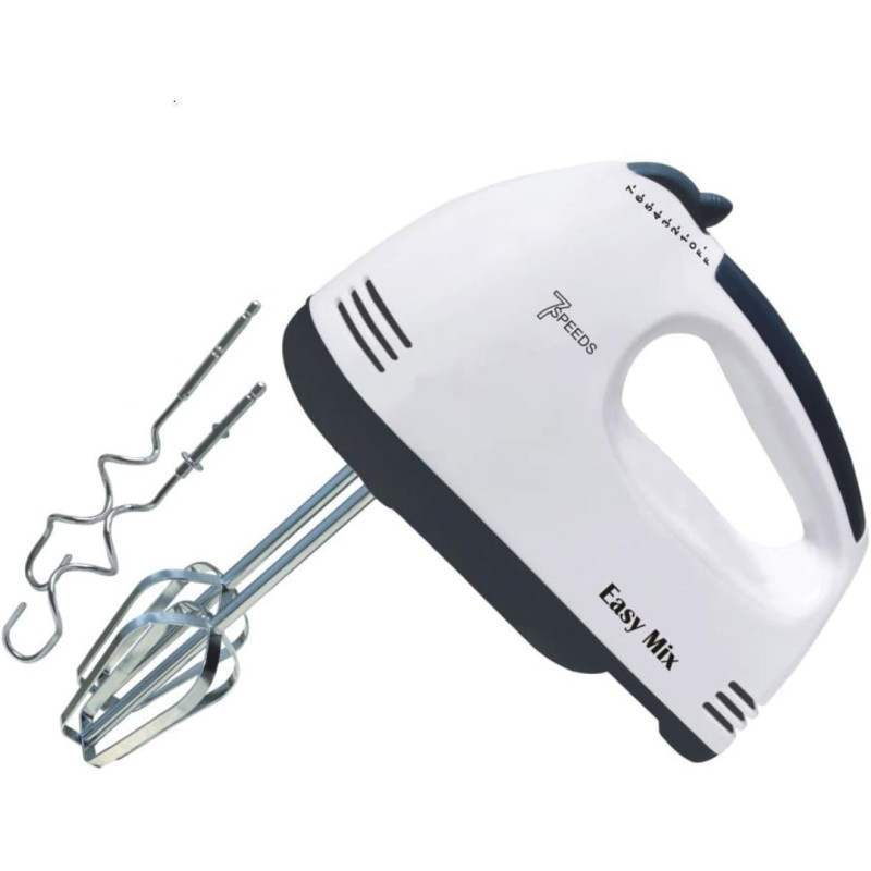 Scarlett Electric 7 Speed Hand Mixer With 4 Pieces Stainless Blender, Bitter for Cake/Cream Mix, Food Blender, Beater For Kitchen, Beater for Cake, White, Medium