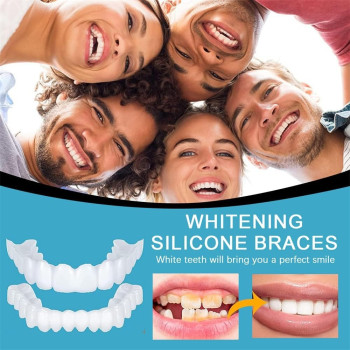 YardhobIi Fake Teeth, Temporary Fake Teeth For Women And Men, Veneers For Temporary Teeth Restoration, Temporary Tooth Kit Decoration, Nature and Comfortable, Protect Your Teeth (Upper Teeth + Lower Teeth)