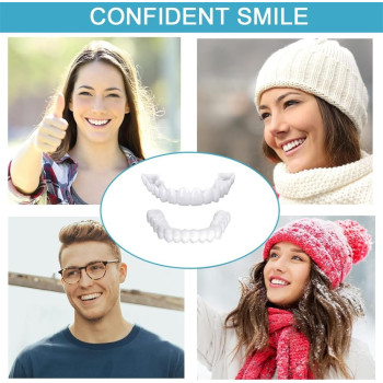 YardhobIi Fake Teeth, Temporary Fake Teeth For Women And Men, Veneers For Temporary Teeth Restoration, Temporary Tooth Kit Decoration, Nature and Comfortable, Protect Your Teeth (Upper Teeth + Lower Teeth)