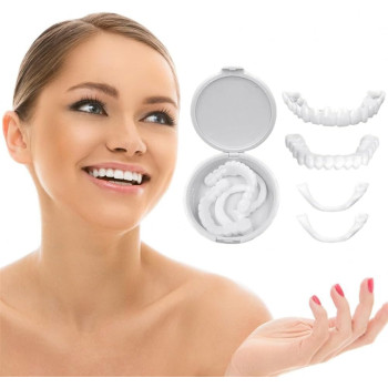 YardhobIi Fake Teeth, Temporary Fake Teeth For Women And Men, Veneers For Temporary Teeth Restoration, Temporary Tooth Kit Decoration, Nature and Comfortable, Protect Your Teeth (Upper Teeth + Lower Teeth)
