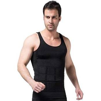 Men Slimming Underwear Body Shaper Waist Cincher Corset Men Shaper Vest Body Slimming Tummy Belly Slim Body Shapewear, Size Medium