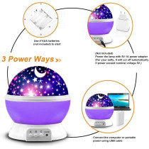 Romantic Sky Star Master Night Light Projector Children Kids Baby Sleep Lighting USB Lamp LED Projection, Purple