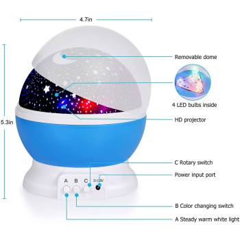 Romantic Sky Star Master Night Light Projector Children Kids Baby Sleep Lighting USB Lamp LED Projection, Purple