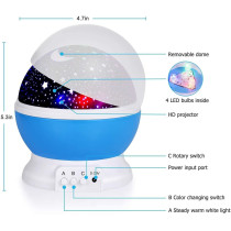 Romantic Sky Star Master Night Light Projector Children Kids Baby Sleep Lighting USB Lamp LED Projection, Purple