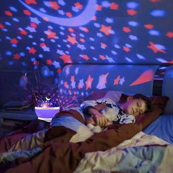 Romantic Sky Star Master Night Light Projector Children Kids Baby Sleep Lighting USB Lamp LED Projection, Purple