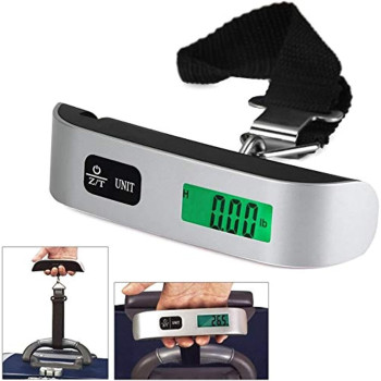 Khushamdid High Precision 50Kg/10G T-Shaped Lcd Display Backlight Digital Hanging Luggage Scale Travel Weight With