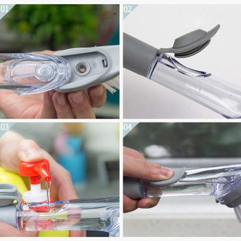 Grips Soap Dispensing Dish Brush Scrubber Washing Brush With Soap Dispenser Kitchen Dish Brushes Refill Liquid Cleaning Removable Wash Head Washing Brush