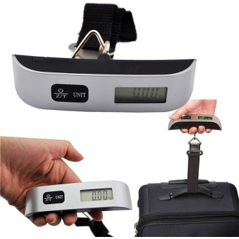 Digital LCD Electronic Portable Weighing Scale Hanging Suitcase Luggage 3V Lithium Cell, 50kg/10g