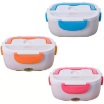 Rizwan Hard Plastic Multi-Function Electric 40W Heated Portable Food Warmer, Electric Lunch Box Tiffin Box Lunch Dabba, 1.5L, Multicolour