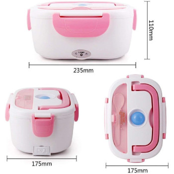 Rizwan Hard Plastic Multi-Function Electric 40W Heated Portable Food Warmer, Electric Lunch Box Tiffin Box Lunch Dabba, 1.5L, Multicolour