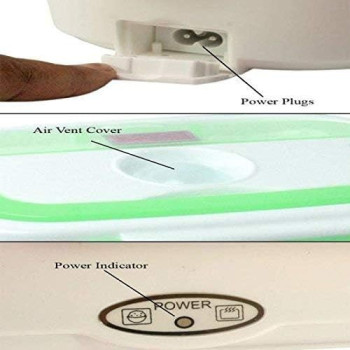 Rizwan Hard Plastic Multi-Function Electric 40W Heated Portable Food Warmer, Electric Lunch Box Tiffin Box Lunch Dabba, 1.5L, Multicolour