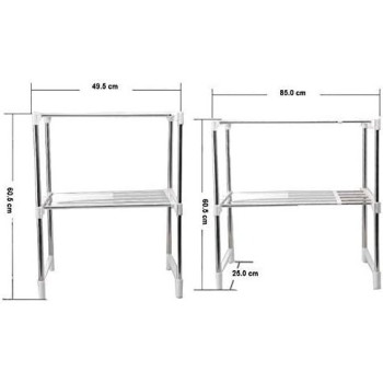 Adjustable Microwave Kitchen Shelf Rack, Silver
