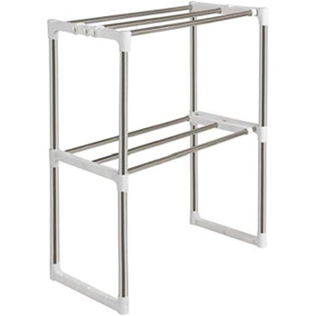 Adjustable Microwave Kitchen Shelf Rack, Silver