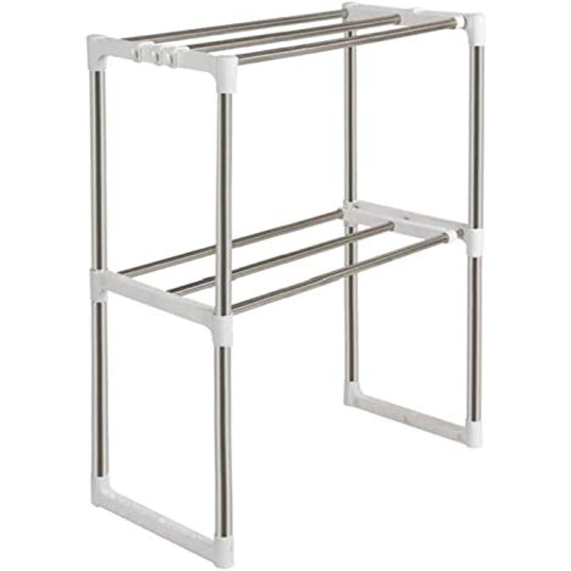 Adjustable Microwave Kitchen Shelf Rack, Silver