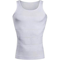 Underwear bodysuits Slim Body Shaper Vest Tops Tummy Waist Underwear Beer Belly Slimmer For Men, White