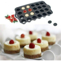 Nonstick Mini Cheesecake Pan (24) Cupcake Baking, Black