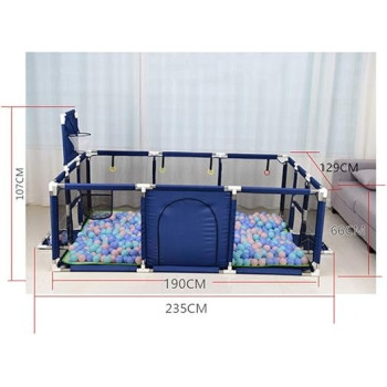 Baby Playpen Baby's Fence with Basketball Hoop (190 x 129 x 66cm, Blue)