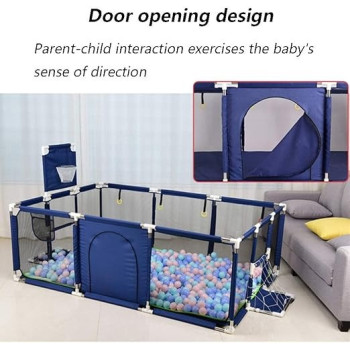Baby Playpen Baby's Fence with Basketball Hoop (190 x 129 x 66cm, Blue)