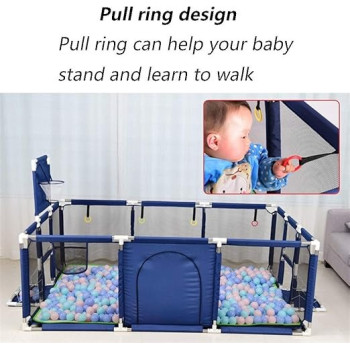 Baby Playpen Baby's Fence with Basketball Hoop (190 x 129 x 66cm, Blue)