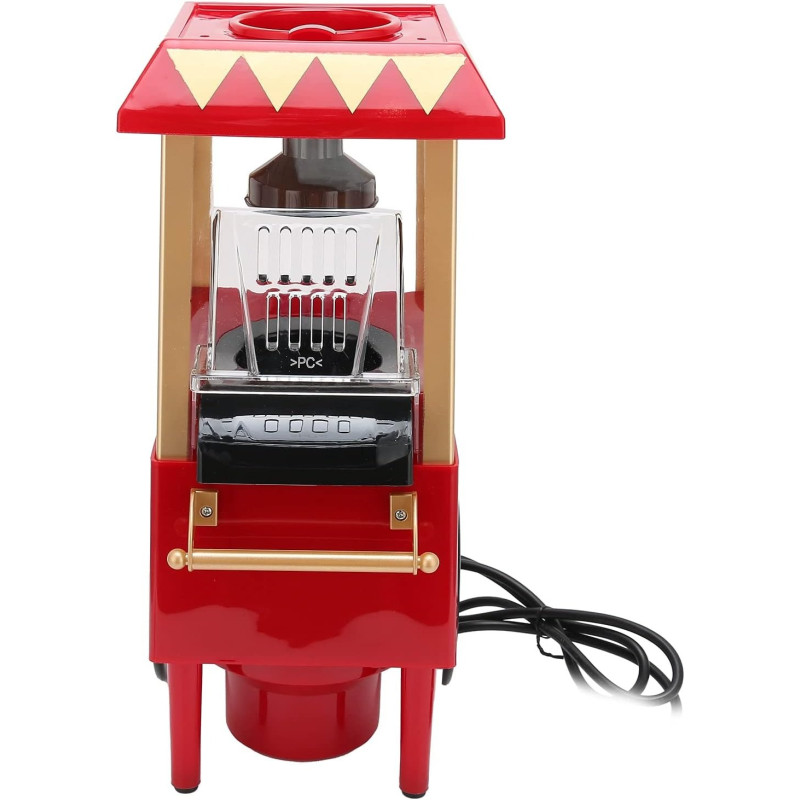 Junlucki Mini Popcorn Maker Automatic Popcorn Machine Red Retro Model Popcorn Maker Household Hot‑Air Popcorn Machine Electric Popcorn Popper Corn Popper for Home Party/Movie Nights/Birthday Gift