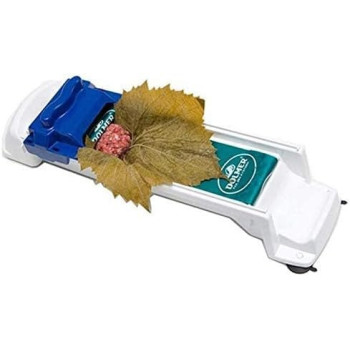 Hasanat Essentials Stuffed Grape Leaves Cabbage Leaves Rolling Machine, White/Blue