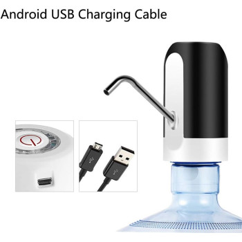 Leciel Water Pump Dispenser, Automatic Drinking Water Bottle Pump For 5 Gallon Water Bottle Dispenser Usb Charging Portable Water Dispenser, White/Black