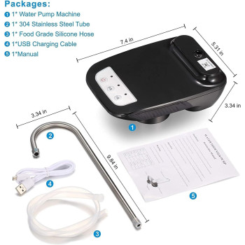 Tianhai Water Pumps for 5 Gallon Bottle, Electric Drinking Water Pump Portable Water Bottle Dispenser, Automatic Water Dispenser Pump Water Bottle Pump for Home, Kitchen, Office, Camping