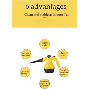 W-Lynn High Pressure Mobile Cleaning Machine Handheld Steam Cleaner Sterilization Disinfector Home Office Room Car Cleaning Appliances, Yellow/Black