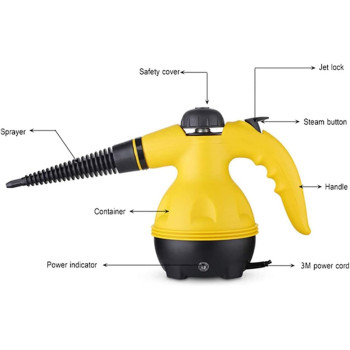 W-Lynn High Pressure Mobile Cleaning Machine Handheld Steam Cleaner Sterilization Disinfector Home Office Room Car Cleaning Appliances, Yellow/Black