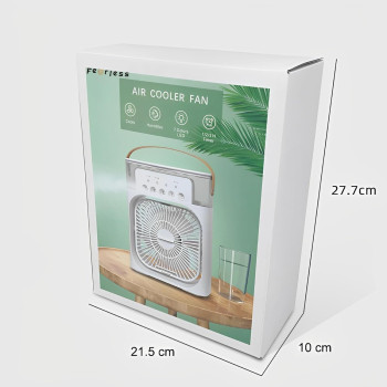 Fearless Rechargeable and Portable Air Conditioner, Air Cooler with 700ml Water Tank, USB Cooler with 3 Wind, 5 Mist Vents, 7 Night Light and 1-3H Timer Mode, Cooling Fan with 1200 mAh battery, Green