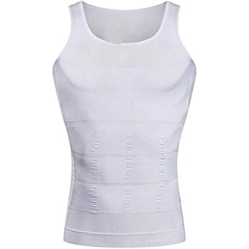 Slim N Lift Men Shapewear For Men Body Shaper Vest Tops, White