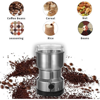 Decdeal Coffee Grinder, Decdeal 150W 300ml Stainless Steel Electric Coffee Machine Bean Grinder Blenders For Kitchen Office Home Use Grains Grinding Machine