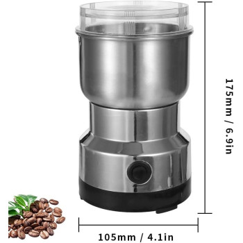 Decdeal Coffee Grinder, Decdeal 150W 300ml Stainless Steel Electric Coffee Machine Bean Grinder Blenders For Kitchen Office Home Use Grains Grinding Machine