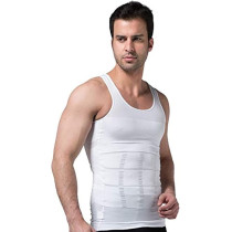 Shapewear Tops For Men Body Shaper Vest Tops, Large, White