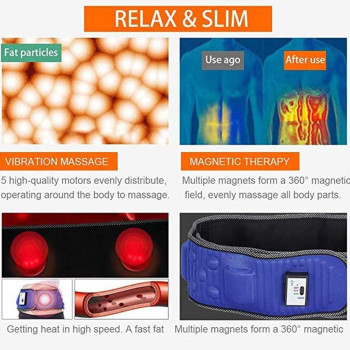 Adjustable Electric Vibration Massage Slimming Belt, Fat Burning Slimming Belt Waist Trainer, 50 inch x 7 Inch, Men And Women