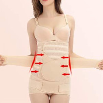 Cocosmart Body Shaper For Women Plus Size Postpartum Recovery Headband, 3 Pieces Breathable Elastic Postpartum Belt, 3 In 1 Belly Belt For Women And Maternity, Beige, Medium