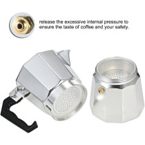 Aluminum Espresso Percolator Coffee Stovetop Maker Mocha Pot, Silver, 12-Cup