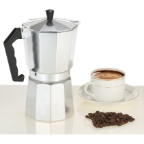 Aluminum Espresso Percolator Coffee Stovetop Maker Mocha Pot, Silver, 12-Cup