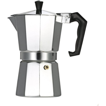 Aluminum Espresso Percolator Coffee Stovetop Maker Mocha Pot, Silver, 12-Cup