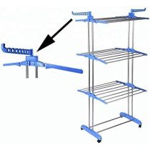 Peony 2 Poll Jumbo 3 Layer Clothes Hanger Rack, Cloth Drying Stand, Blue