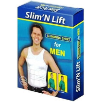 Slim N Lift Slimming Shirt For Men Body Shaper Vest Tops, Large Size, Black