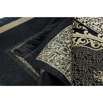 Yase Crafts Muslim Prayer Rug, Elegant Kaaba Design Gift Box, Prayer Mat For Men Women, Turkish Design, Portable Prayer Mat, Islamic Ramadan Gifts Set, Janamaz Sajadah, Prayer Beads, Black