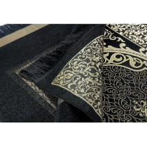 Yase Crafts Muslim Prayer Rug, Elegant Kaaba Design Gift Box, Prayer Mat For Men Women, Turkish Design, Portable Prayer Mat, Islamic Ramadan Gifts Set, Janamaz Sajadah, Prayer Beads, Black