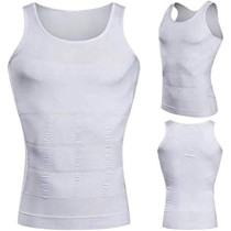 Just One Shapers Men Shapewear For Men Body Shaper Vest Tops, White