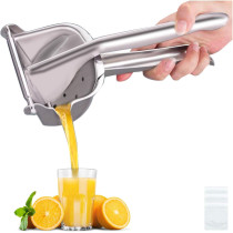 AUAM Real Stainless Steel Lemon Squeezer Citrus Juicer Hand Press Heavy Duty Manual Squeeze Juice Extractor Maker Orange Lime Grapefruit Presser, Bonus 50 Pcs Filter Bags