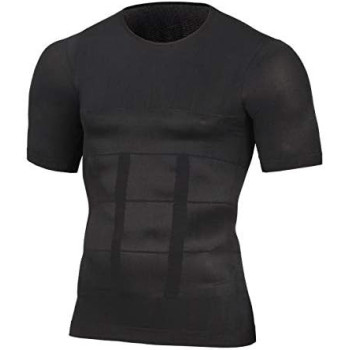 Zhuji Men's Corsets Abdomen Waist Body Underwear Tight-Fitting Sports Corset, 1859, Medium, Black