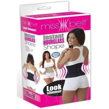 Miss Belt Instant Hourglass Waist Shaper Trimmer, Black