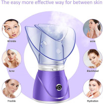 Electric Face Steamer Facial Face Steamer Deep Cleanser Mist Steam Sprayer Spa Skin Vaporizer Promote Blood Circulation, Purple