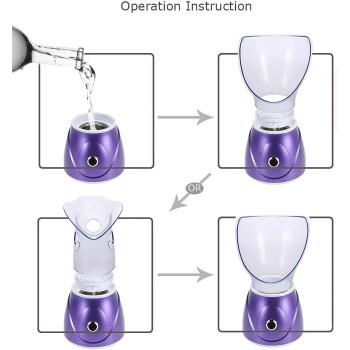 Electric Face Steamer Facial Face Steamer Deep Cleanser Mist Steam Sprayer Spa Skin Vaporizer Promote Blood Circulation, Purple