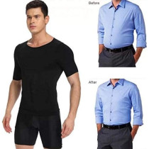 Mens Slimming Body Shaper Compression Muscle Tank T-Shirt, Undershirt Abs Abdomen Slim Tummy Waist Lose Weight Shirt Fat Burning Assistant, Shaping Your Chest, Waist And Stomach Bodysuit Tops Size Medium
